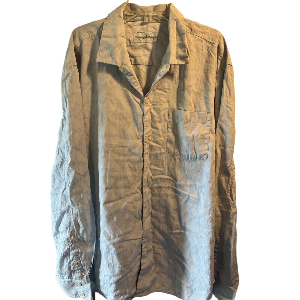 Tommy Bahama Men’s XL Light Blue Long Sleeve Button Down Silk Blend Shirt